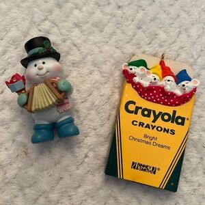 Vintage Collectible Crayola Crayons Ornament Snowman Ornament